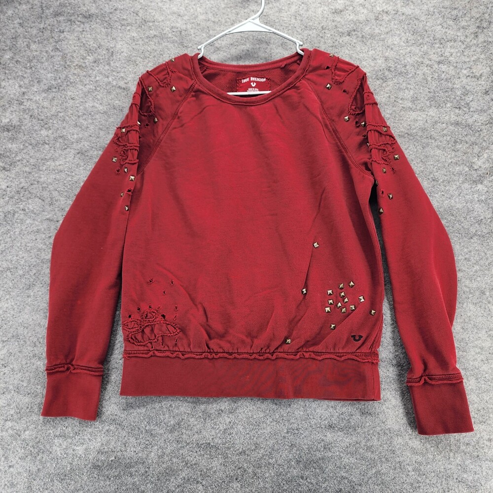 True Religion Sweatshirt Womens Small Long Sleeve Red